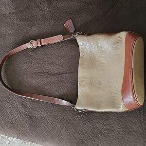 Coach Beige and Brown Leather Crossbody Bag